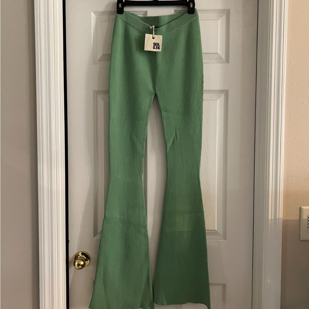 NEW SER.O.YA Green Lux Pants Medium - Picture 5 of 5